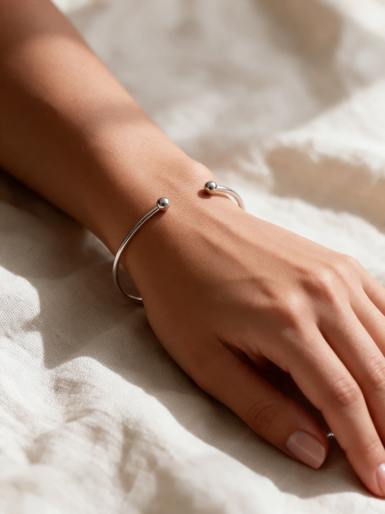 Bracelete Liso Ródio