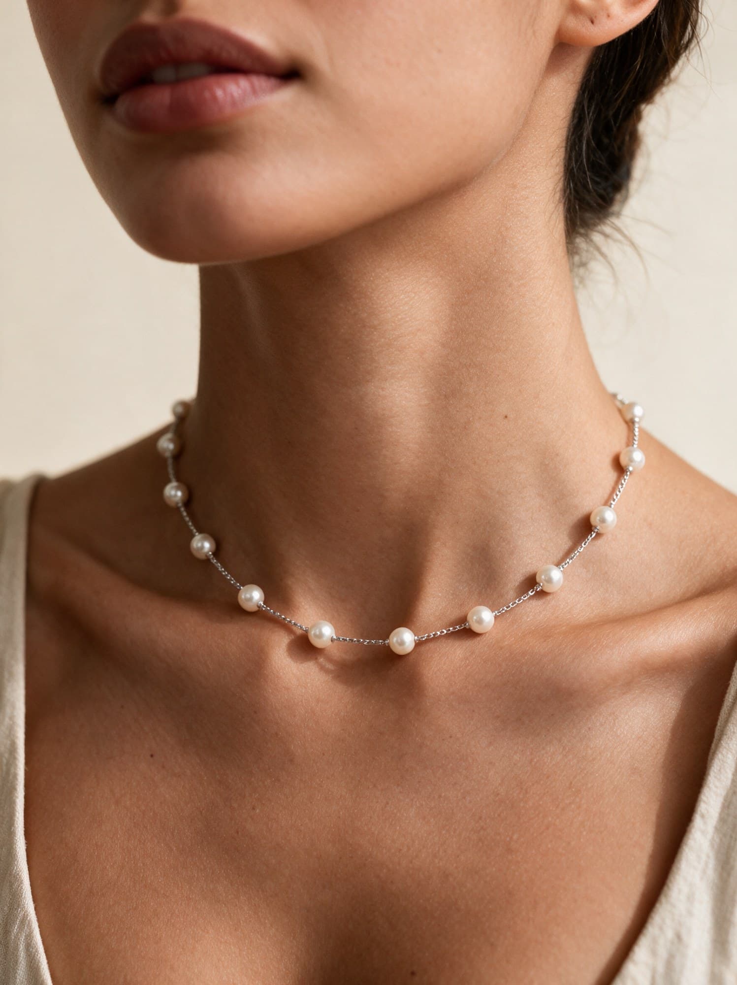 Choker Pérolas Ródio